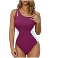 thumbnail image 2 of Sakmal Red Swimsuit Women Shapewear One Piece Tummy Control Swimsuits Patchwork Swimwear, 2 of 5
