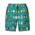 thumbnail image 4 of Lsque Mens Swim Trunks Cartoon Dogs Pattern - Bathing Suit Compression Liner - Beach Swim Shorts Swimwear - (S-3XL) - Stretch Quick Dry -Large, 4 of 9