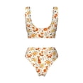 thumbnail image 6 of Rocae Flower Fox for Bikini Set for Women Two Piece Sexy High Swimsuits Split Crossover Bikini Large, 6 of 9