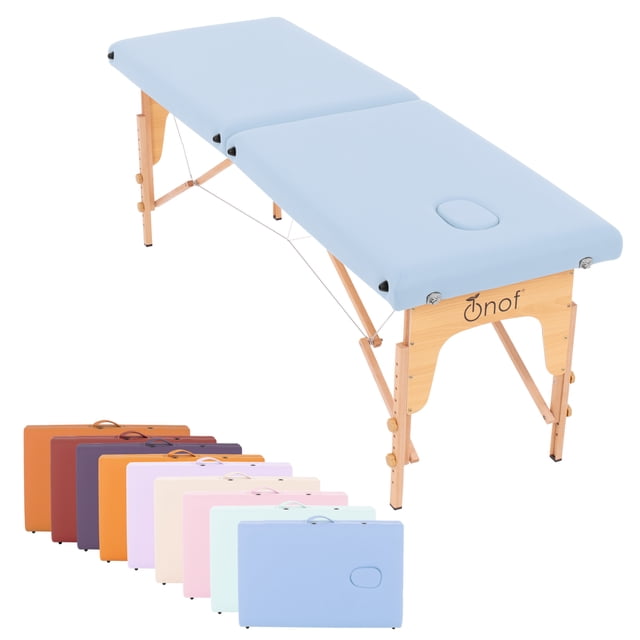 Cama Portátil Onof MB-002 Para Masajes 2 Secciones Color Azul Maya