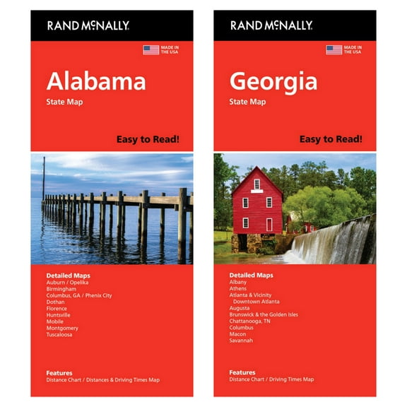 Rand McNally State Maps: Alabama and Georgia (2 Maps)