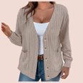 thumbnail image 2 of AherBiu Cardigans pour Femmes à Manches Longues, Cardigans Boutonnés à devant Ouvert, Chandail Tendance et Décontracté, 2 of 6
