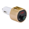 thumbnail image 2 of Transmisor de audio Bluetooth inalámbrico para coche, adaptador de radio FM, cargador USB dual, reproductor MP3 (dorado), 2 of 12