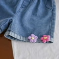 thumbnail image 6 of MEZZALL Summer Toddler Girls Sleeveless Floral Vest T-Shirt Tops Denim Shorts Outfits Soft Baby Wear, 6 of 6