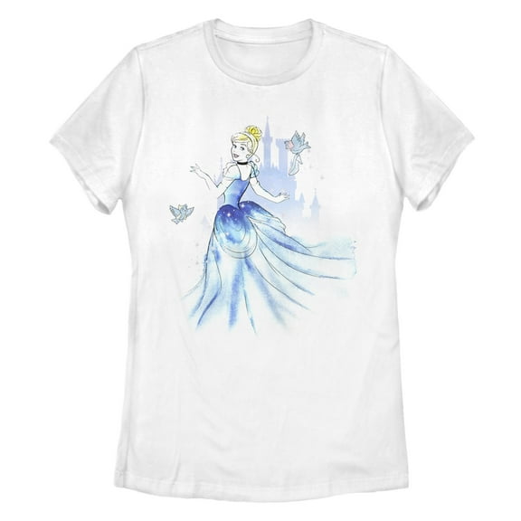 Women's Cinderella Watercolor Pose Graphic T-Shirt