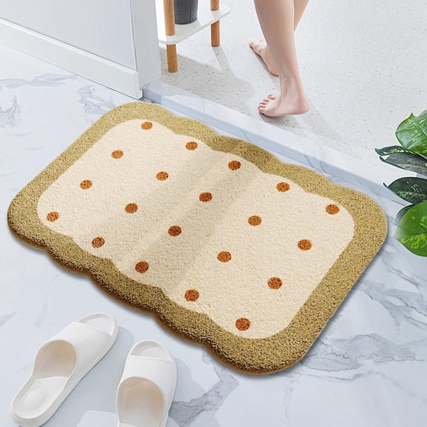 Alfombrilla de baño antideslizante con puntos de masaje, 50 x 80 cm, de poliéster, para ducha, bañera e inodoro, absorbente de agua y de secado rápido para mayor seguridad en el baño,