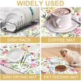 thumbnail image 6 of Colorful Flower Dish Drying Mats for Kitchen Counter Absorbent Fast Dry Dish Drainer Rack Mats for Dishes Utensils Pot and Pan, Kitchen Accessories 24"x16", 6 of 7