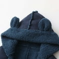 thumbnail image 5 of Snowsuit For Toddler Bear Ears Hooded Front Zip Long Sleeve Jumpsuit Thick Thermal One Piece Oneises Bodysuit (18 Months, Dark Blue), 5 of 9