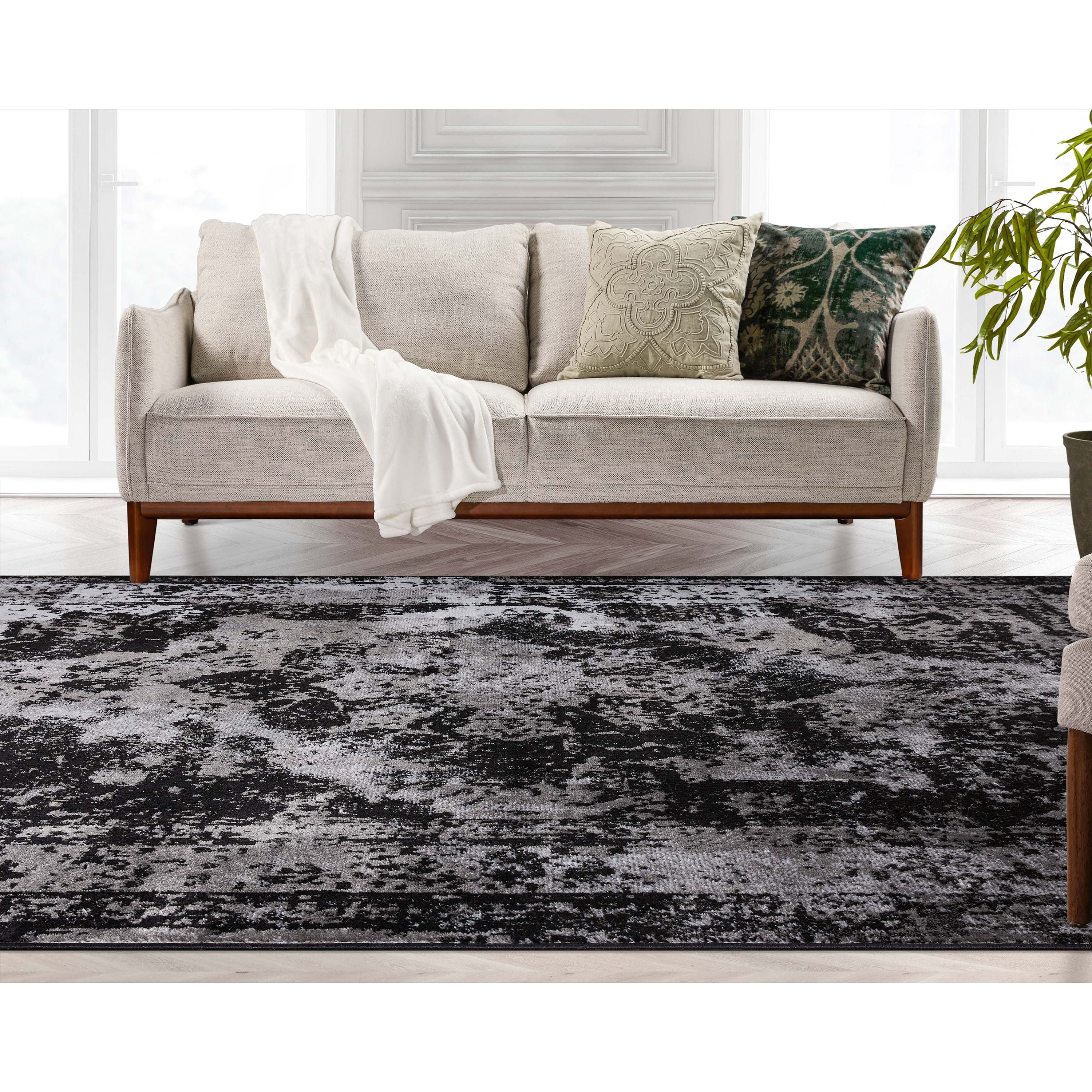 Well Woven Patras Black | Vintage Oriental Medallion | Area Rug 5x7 (5'3" x 7'3")