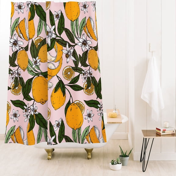 Society6 Marta Barragan Camarasa Succulent Sweets Oranges Shower Curtain 71" x 74"