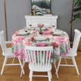 thumbnail image 2 of Pioneer Flower Floral Print Pattern Round Tablecloth 60"x60",Wrinkle Wipeable Table Cloth for Kitchen Dining Room Picnic Patio Party, 2 of 6