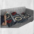thumbnail image 6 of Xo Soft Flannel Fleece Throw Blanket, Vintage Style Blackboard with Hugs and Kisses Written by Chalk Love Concept, Cozy Plush for Indoor and Outdoor Use, 50" x 70", Blue Grey Red Cream, by Ambesonne, 6 of 6