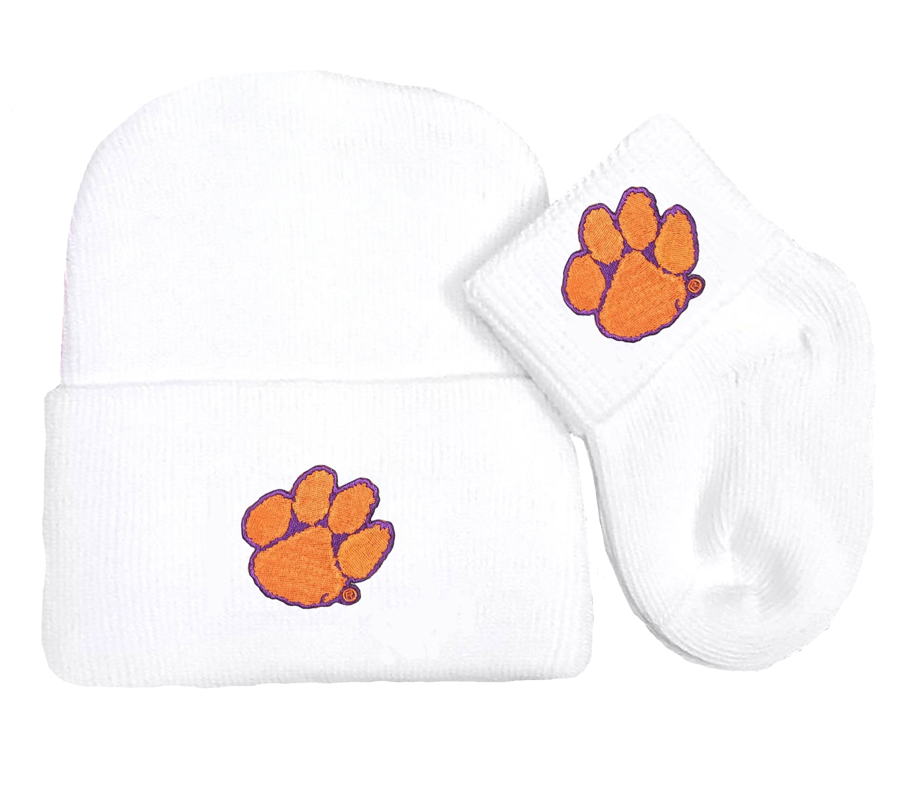 Future Tailgater Louisiana Lafayette Ragin Cajuns Newborn Baby Knit Cap and Socks Set