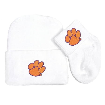 

Clemson Tiger Newborn Baby Knit Cap and Socks Set