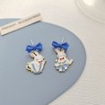 thumbnail image 4 of SUSHANG Blue Bow Earrings Easter Earrings Fun Cartoon Paint Blue Bow Bunny Irregular Earrings Fashion Special Earrings 1 Pair of Personalized Earrings, 4 of 9