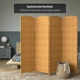 thumbnail image 6 of Red Lantern 6 ft. Tall Diamond Weave Fiber Room Divider - Light Beige - 4 Panel, 6 of 6