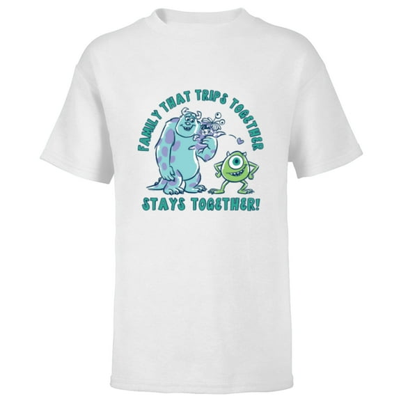 Disney and Pixar’s Monsters, Inc. Vacation Family Trip - Short Sleeve T-Shirt for Kids - Customized-White