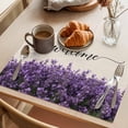 thumbnail image 3 of Purple Lavender Placemats Set of 2, Welcome Spring Pastoral Non-Slip Place Mats Washable Table Mats for Kitchen Dining Table Decorations Indoor/Outdoor, 3 of 9