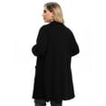 thumbnail image 6 of LARACE Women's Open Front Cardigan Sweaters Fashion Button Down Cable Knit Chunky Outwear Coats Black 1X, 6 of 9