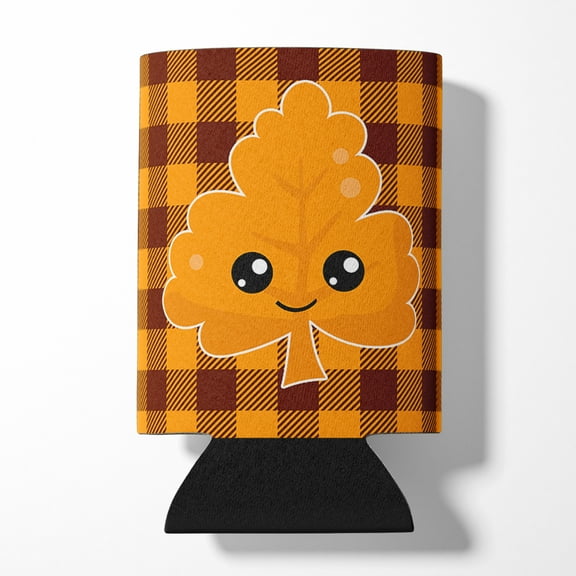 Fall Leaf on Gingham Can or Bottle Hugger