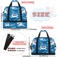 thumbnail image 2 of Herdesigns Shark Travel Duffel Bag with Shoe Compartment Blue Ocean Fish Large Foldable Waterproof Weekend Overnight Bag for Beach Swim Pool Bags Sports Gym, 2 of 7