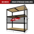 thumbnail image 2 of 60"H 4-Tier Heavy Duty Garage Shelving Unit, 2400 LBS Industrial Storage Rack, 48"W x 24"D Adjustable Metal Shelves for Basement, Warehouse & Pantry, 2 of 8