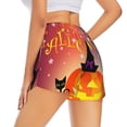 thumbnail image 2 of Uemuo Halloween Pattern Women's Athletic Shorts High Waisted Running Shorts with Liner Pockets Gym Elastic Workout Shorts-Large, 2 of 9