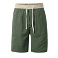 thumbnail image 3 of Shorts Décontractés pour Hommes Été Amples Respirants Couleur Unie Bermuda Vert L, 3 of 4