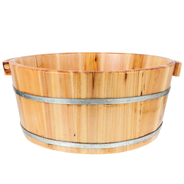 Shisuyan Spa Basin Wood Foot Bucket Reusable Foot Bath Bucket Foot Bathing Bucket Foot Bath Bucket