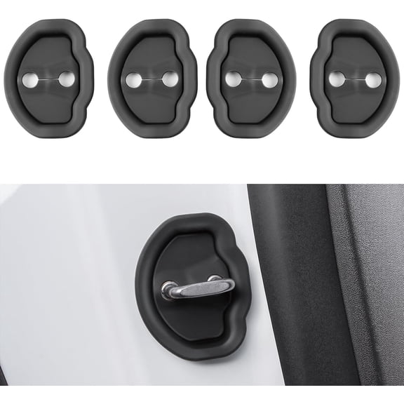 Upgraded 4PCS Silent Shock Pads Silicone Door Lock Protector for 2026 New Model Y, Car Door Lock Latches Cover for Tesla Model 3 and Model Y 2017-2026 Accessories