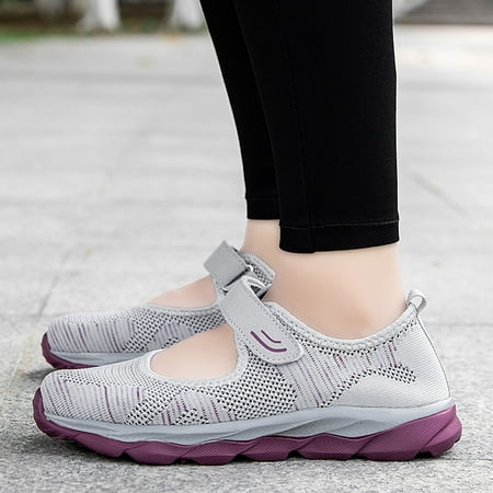 

HIBRO Women Outdoor Mesh Solid Color Sports Shoes Runing Breathable Shoes Sneakers