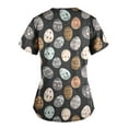 thumbnail image 5 of Jinhomg Womens Holiday Scrub Top Cute Easter Day Colored Eggs Graphic Tunic Blouse Casual Comfy Short Sleeve V-Neck Nursing Uniform 2025 Saving Multicolor XL, 5 of 5