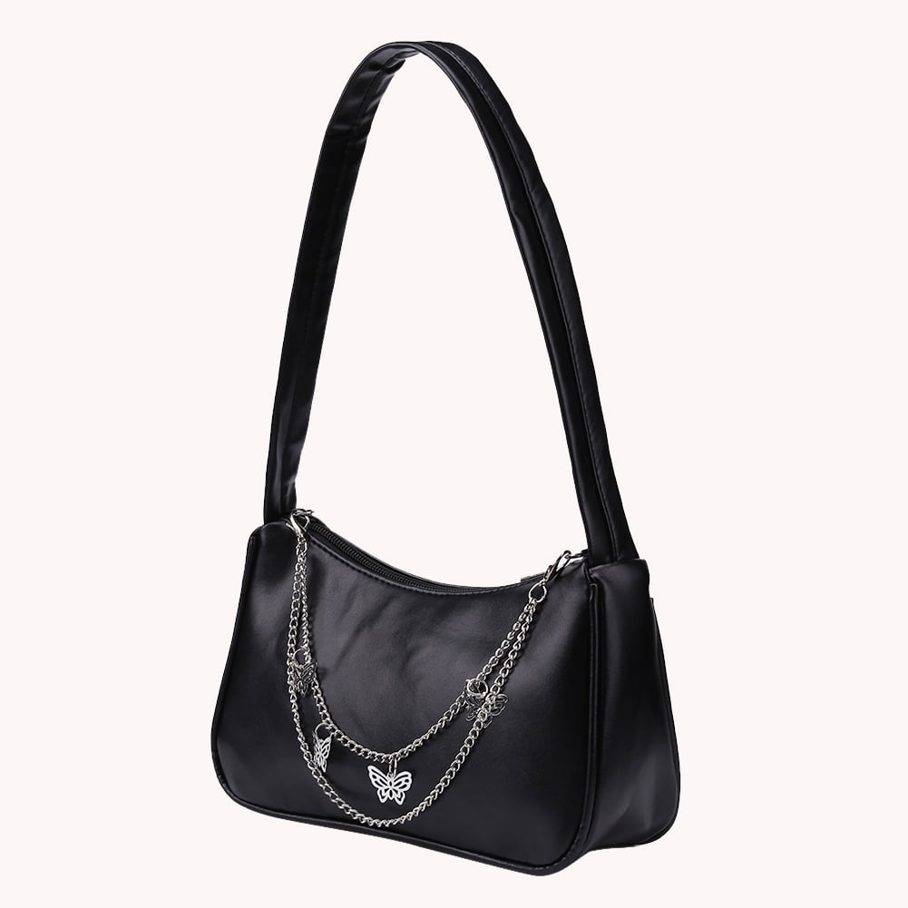 Women Pearl Chain Shoulder Underarm Bags Casual Ladies Embroidery Thread  Crossbody Bags Female Butterfly Handbags and Purses