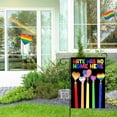 thumbnail image 2 of Newhomestyle Rainbow Progress Pride Linen Garden Flag, LGBTQ Progress Yard Flag 12x18 inch for Lesbian Gay Bisexual Pride Month Yard Outdoor Decorations, 2 of 5