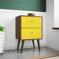 thumbnail image 2 of Manhattan Comfort Liberty 2.0 2 Drawer Nightstand in Brown and Yellow, 2 of 8