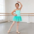 thumbnail image 2 of Ticikt Girls Dance Ballet Leotard with Skirt,Lace Sleeves Ballerina Gymnastics Outfit,Color:Green,Size:8-9 Years, 2 of 9
