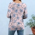 thumbnail image 4 of Jsaierl Women's 3/4 Length Sleeve Tops Plus Size Crew Neck Shirts Trendy Graphic Petite Blouses Going Out Cotton Tunic Top S-5XL, 4 of 6