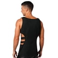 thumbnail image 2 of IEFIEL Mens Side Cutout Tank Top Athletic Muscle T-Shirt Rave Party Vest Tops Black A L, 2 of 7