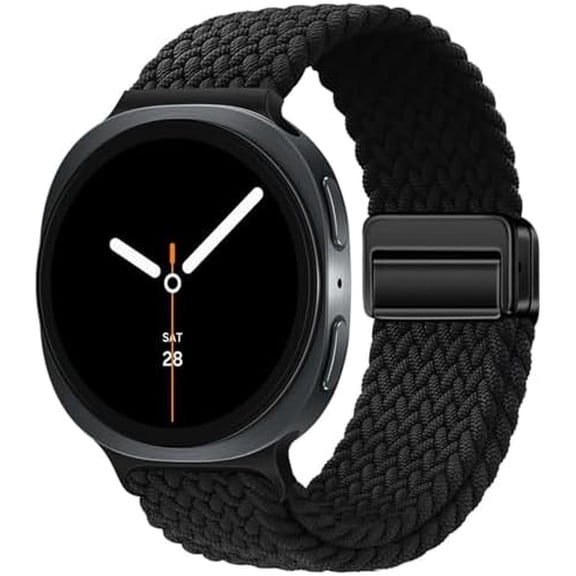 Magnetic Buckle Braided Elastic Nylon Band for Samsung Galaxy Watch 8 9 40mm 44mm / Watch 8 Classic 46mm, Sport Replacement Wrist Strap for Men & Women