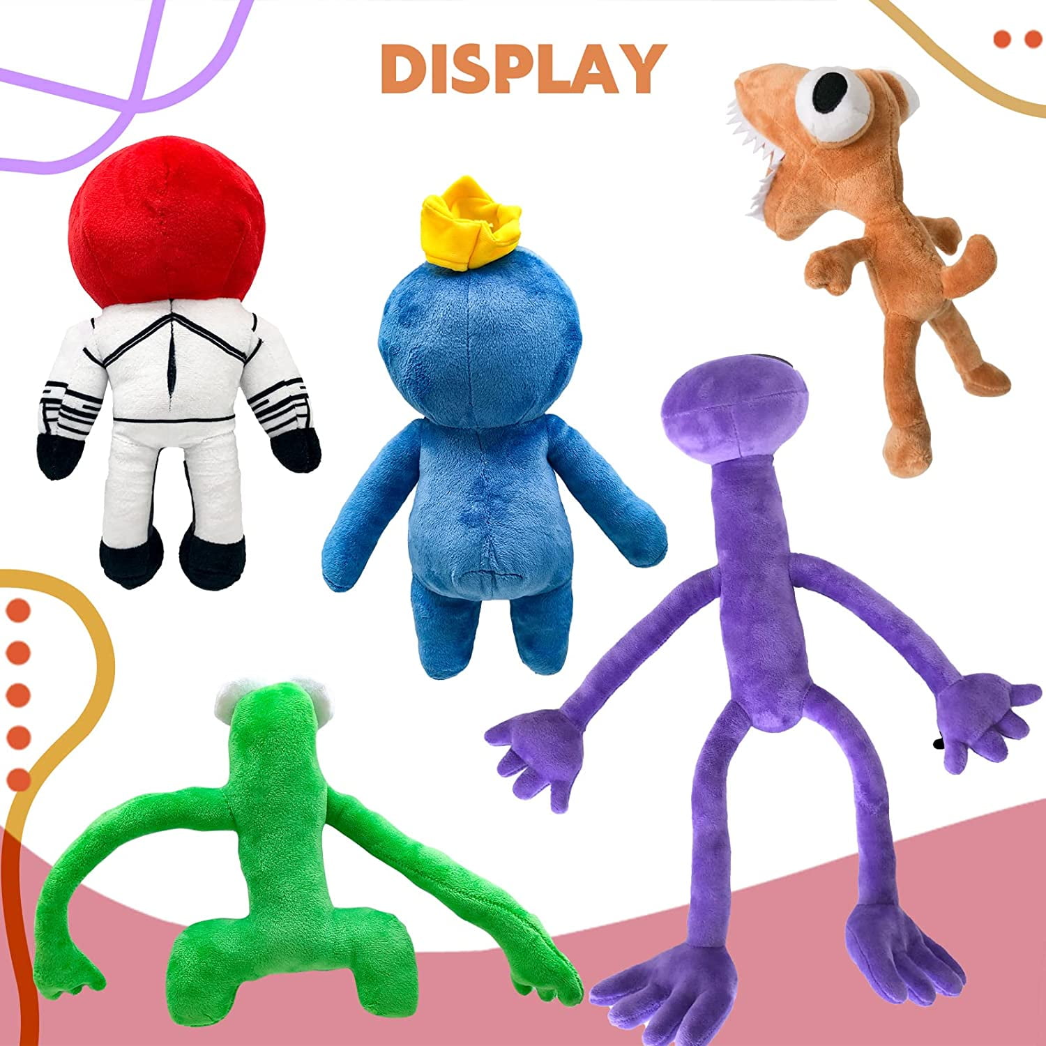 GETIEN Rainbow Friends Plush Toys, 11in (Blue, Green, Orange, Purple)