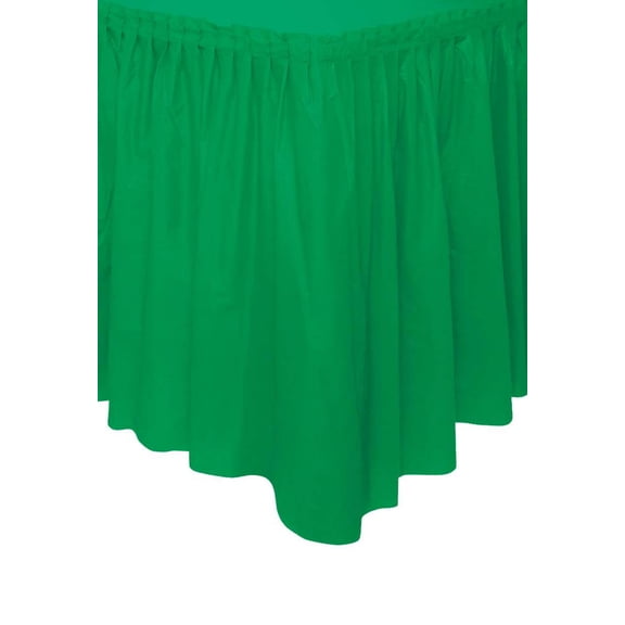 Green Plastic Table Skirt, 29" x 14 ft.