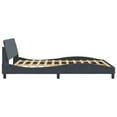 thumbnail image 3 of vidaXL Bed Frame with Headboard Dark Grey 152x203 cm Velvet, 3 of 5