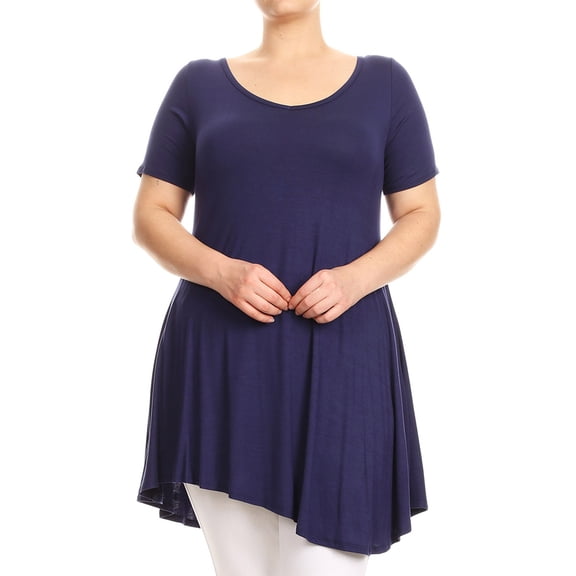 Women's Plus Size Solid Tunic Top