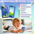 thumbnail image 3 of Teblint Kids Smart Phone with Holographic Pyramid, 4" Touchscreen Toddler Learning Play Toy, Kids Cell Phone Toy with 32 GB Card, Christmas Birthday Gift for Ages 3-12, Dual Camera, Music Player, 3 of 11