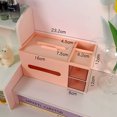 thumbnail image 5 of Cosmetics Storage Box Tabletop Tissue Box Lovely Decorative Paper Basket Desktop Makeup Organizer for Bedroom Dormitory Pink, 5 of 5