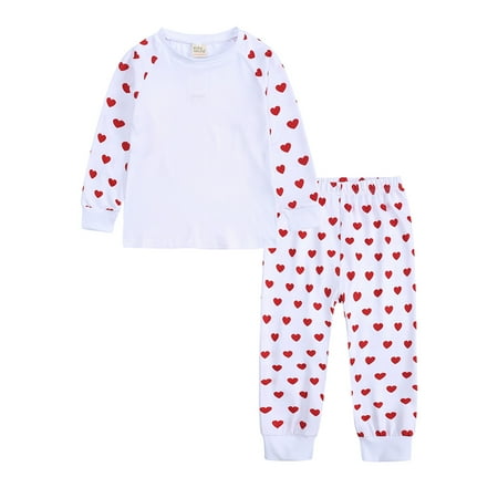 

Toddler Baby Girls Summer Outfit Infant Kids Boys Girls Baby Toddler Long Sleeve Love Pinted Pajamas Home Wear Sleepwear Set