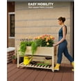 thumbnail image 4 of TROPOW 48x24x30in Raised Garden Bed with Wheels,Elevated Raised Planter Box Outdoor for Growing Vegetables and Herbs,Sturdy Wooden Raised Table Garden Bed with Legs-Enhanced Depth,Natural, 4 of 8
