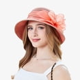 thumbnail image 2 of WEIYLL Chapeau de Soleil pour Femmes Robe d'Été Grand Feuille Fleur Douche Nuptiale Orange Plage, 2 of 7