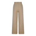 thumbnail image 6 of WHLBF Pants for Women Fashion Detail Wide Leg Jeans Vintage Pocket Low Loose Denim Long Pants Beige S, 6 of 7