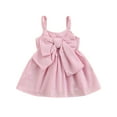 thumbnail image 2 of Miaouyo Baby Girls Sleeveless Dress 3 6 9 12 18 24 Months Front Bowknot Stripe Sling Summer Romper Princess Casual Jumpsuit, 2 of 10